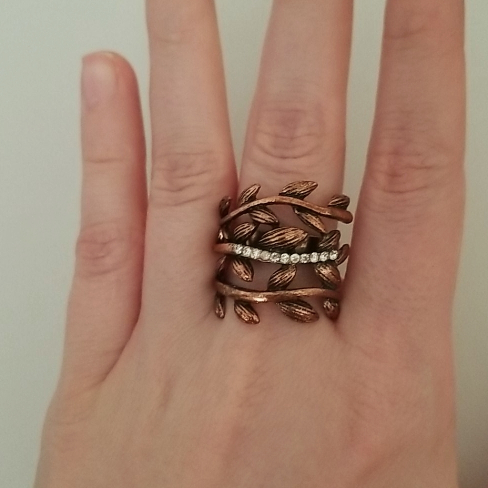 Bronze Tone Leaf Ring